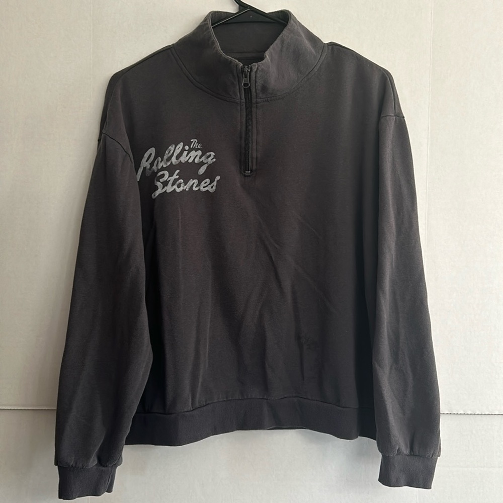 The Rolling Stones quarter-zip pullover womens size XXL gray